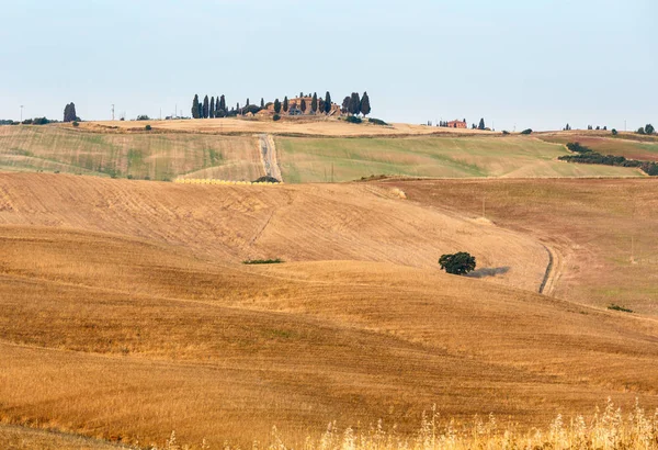 Toscane lever du soleil campagne, Italie — Photo