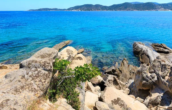Costa estiva del mare (Halkidiki, Grecia ). — Foto Stock