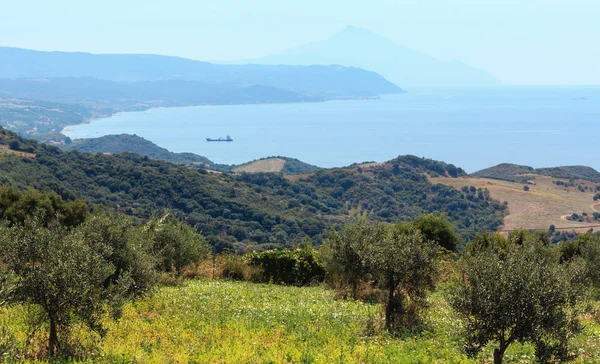 Bellissimo paesaggio marino estivo (Halkidiki, Grecia ). — Foto Stock