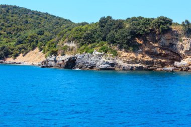 Kayalık deniz kenarı, Portovenere, İtalya