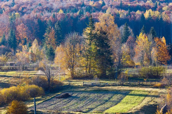 Autunno villaggio dei Carpazi (Ucraina ). — Foto Stock