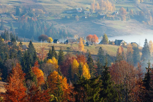 Autumn Carpathian village, Ucrania . —  Fotos de Stock