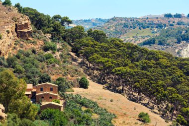 Görünümden Vadisi Tapınak, Agrigento, Sicilya, İtalya