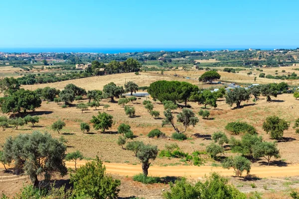 Vista dalla Valle dei Templi, Agrigento, Sicilia, Italia — Foto Stock