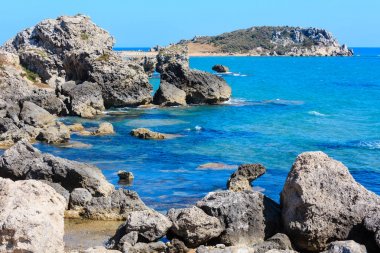 Deniz plaj Rocca di San Nicola, Agrigento, Sicilya, İtalya