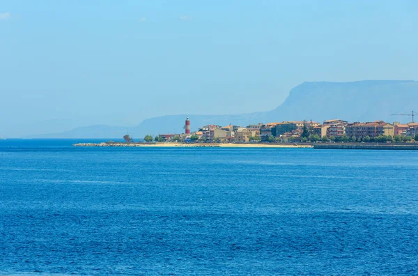 Messina strait from ferry, Sicília, Itália — Fotografia de Stock