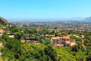 Monreale kasaba görünümünden Palermo