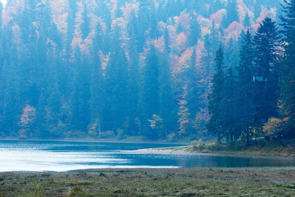 Lago Synevyr vista de otoño . — Foto de Stock