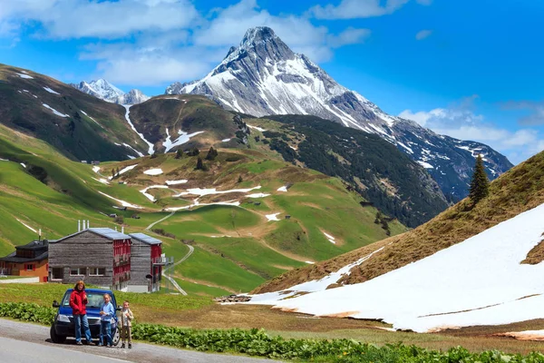 Vista alpina (Vorarlberg, Áustria) ) — Fotografia de Stock