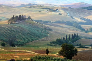 Tuscany gündoğumu kırsal, İtalya