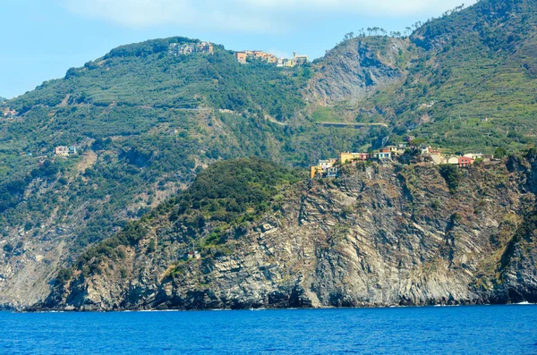 Corniglia from ship, Cinque Terre — Stock Photo, Image