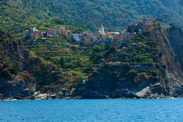 Corniglia de barco, Cinque Terre — Foto de Stock
