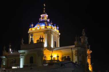 Gece kış St George Katedrali Lviv, Ukrayna