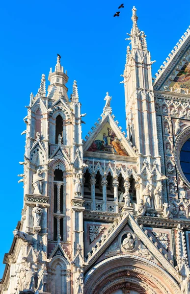 Façade de la cathédrale de Sienne, Toscane, Italie — Photo