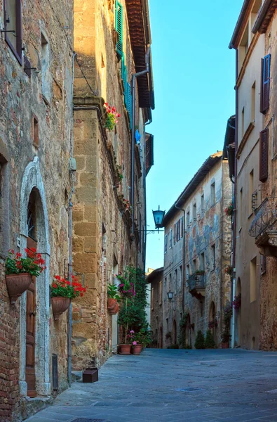 Pienza street, Toskania, Włochy — Zdjęcie stockowe