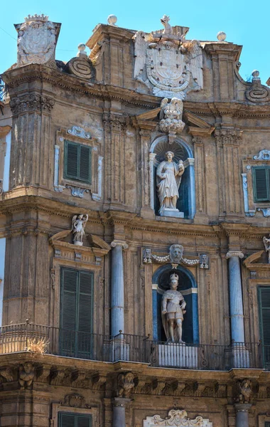 Quattro aski Meydanı, Palermo, Sicilya, İtalya — Stok fotoğraf