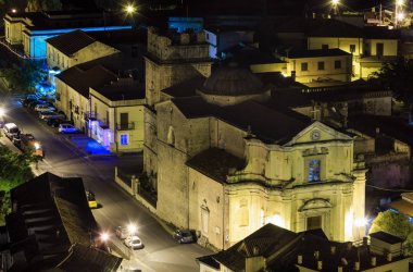 Gece Stilo Köyü, Calabria, İtalya.