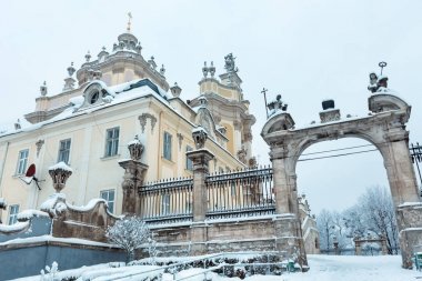 Sabah erken kış St George Katedrali Lviv, Ukrayna