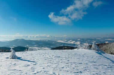 Kış karlı dağ manzarası