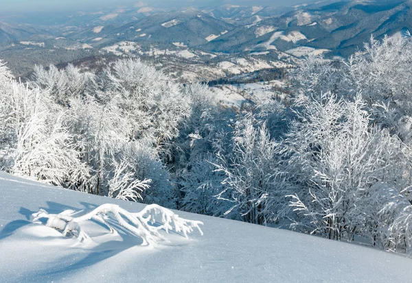 冬天山下雪的风景 — 图库照片