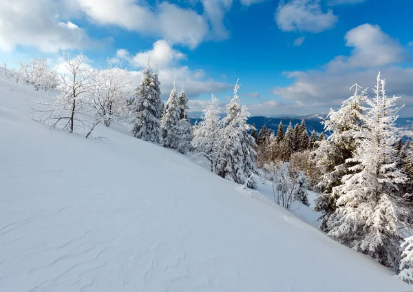Zimní zasněžené horské krajině — Stock fotografie