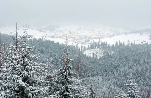 Early morning winter mountain landscape