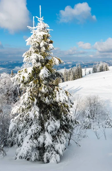 Χειμερινό βουνό χιονισμένο τοπίο — Φωτογραφία Αρχείου