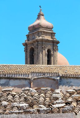Kilisenin çan kulesi Erice, Sicilya, İtalya
