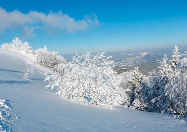 Kış karlı dağ manzarası — Stok fotoğraf
