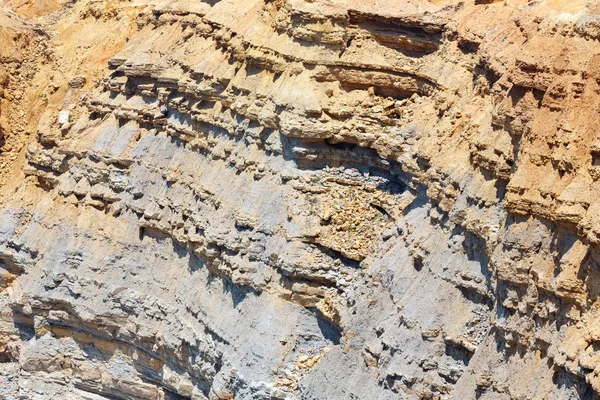 Superfície de rocha de solo laranja com textura de argila pedregosa — Fotografia de Stock