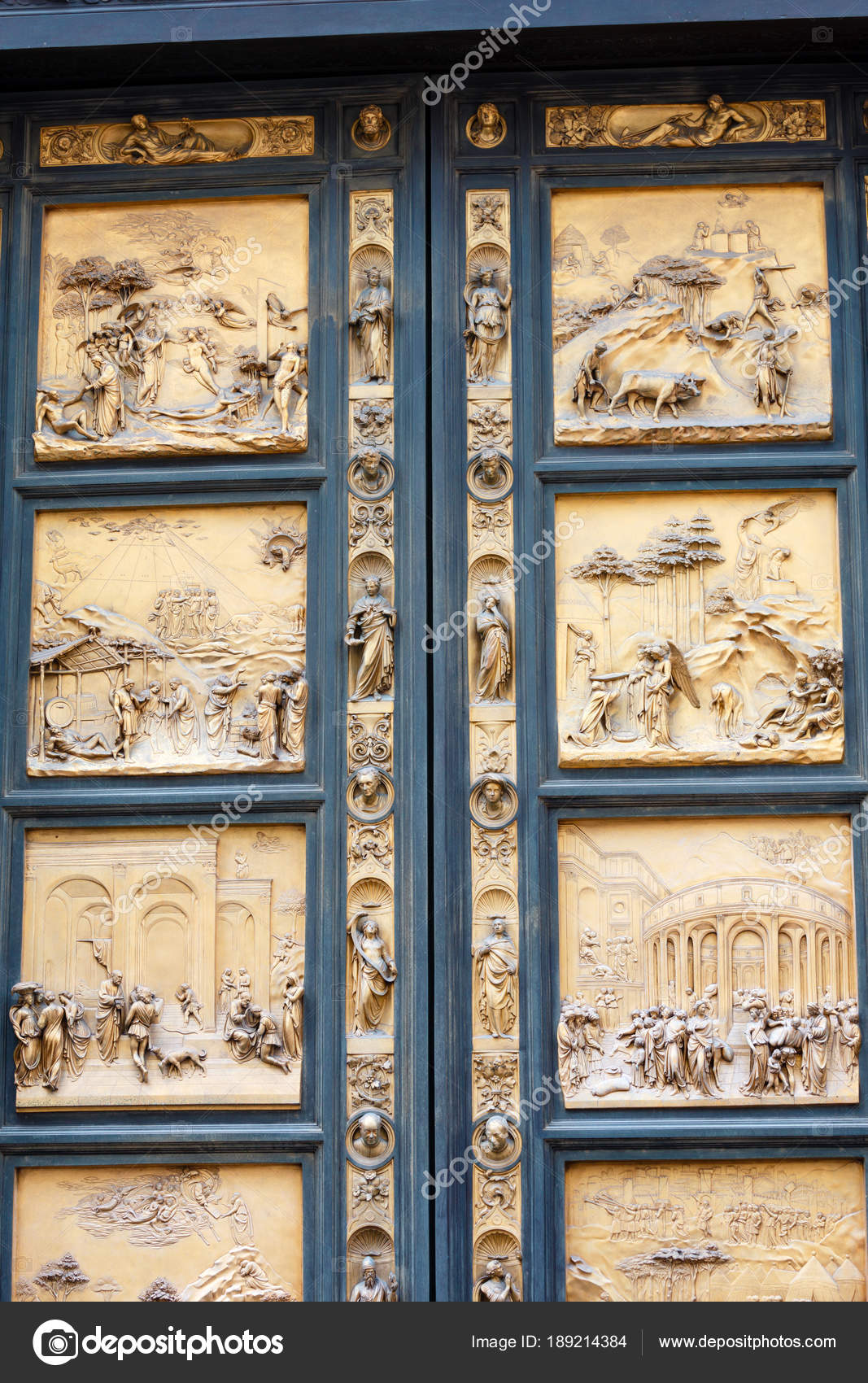 Florence Cathedral Gates Of Paradise Fragment Tuscany Italy