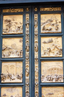 Florence Cathedral Gates of Paradise fragment, Tuscany, Italy clipart