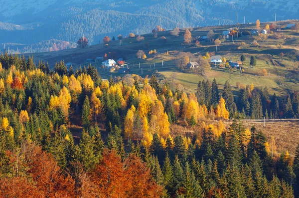Hösten Karpaterna byn, Ukraina. — Stockfoto