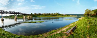 Spring Dnister river panorama.