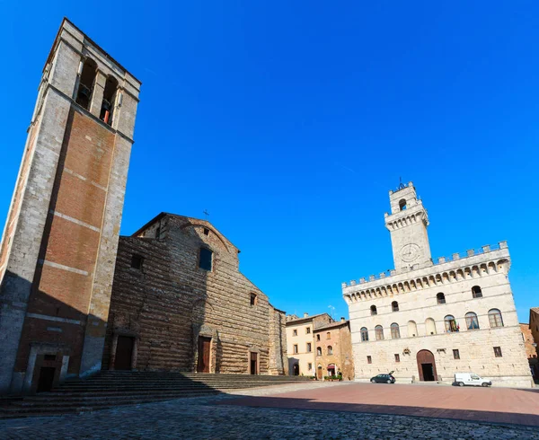 Montepulciano Piazza Grande, Toszkána, Olaszország — Stock Fotó