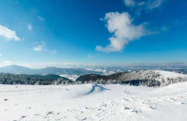 Kış karlı dağ manzarası