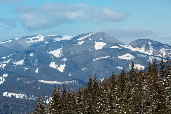 Montagne carpatiche innevate invernali, Ucraina — Foto Stock