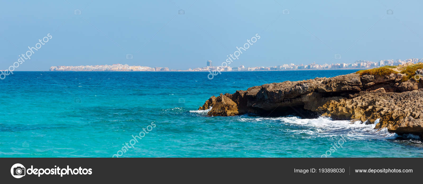 Vista Dalla Spiaggia Di Punta Della Suina Salento Italia