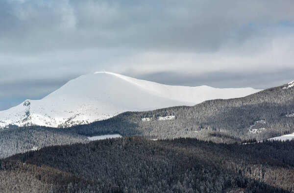 Winter snowy Carpathian mountains, Ukraine 