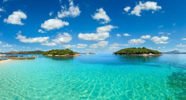 Ksamil beach panoraması, Arnavutluk