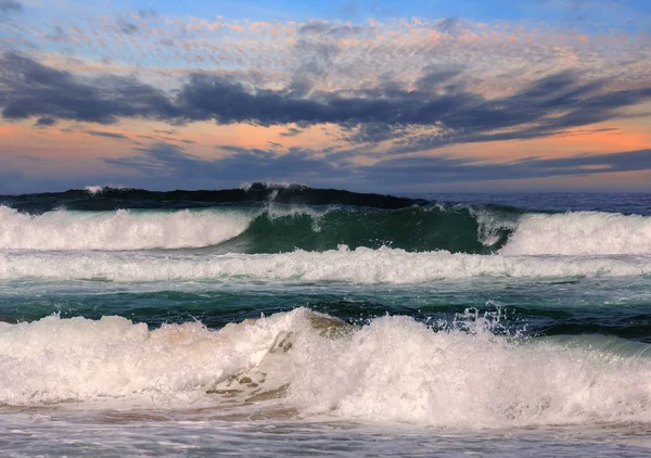 Avond zee storm landschap — Stockfoto