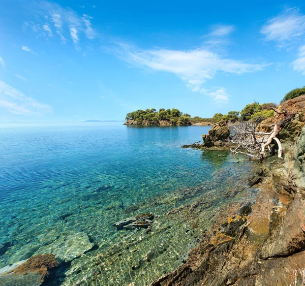 Morgon Egeiska kusten, Sithonia, Grekland. — Stockfoto