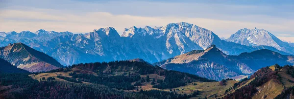 Pittoreska höst Alperna bergsutsikt från Schafberg synvinkel, — Stockfoto