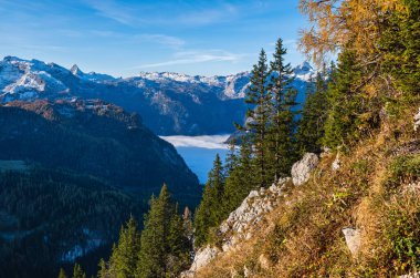 Autumn Alps mountain misty morning view from Jenner Viewing Plat