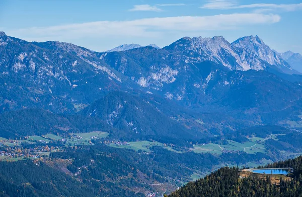 Huzurlu sonbahar Alpleri dağ manzarası. Reiteralm, Steiermark, Austr — Stok fotoğraf