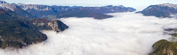 Autumn Alps Mountain Misty Morning View Jenner Viewing Platform Schonau — Stock Fotó