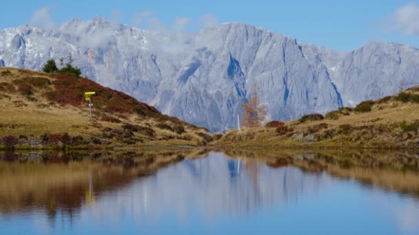 Podzimní Alpský Kleiner Paarsee Nebo Paarseen Lake Dorfgastein Spolková Země — Stock video