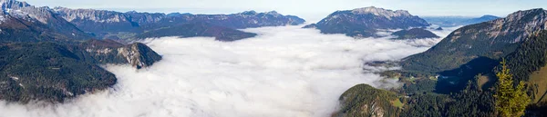 Outono Alpes Montanha Nebulosa Manhã Vista Jenner Viewing Platform Schonau — Fotografia de Stock