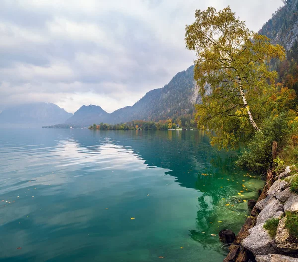 Осенние Альпы Горное Озеро Аттерзее Зальцкаммергут Верхняя Австрия — стоковое фото