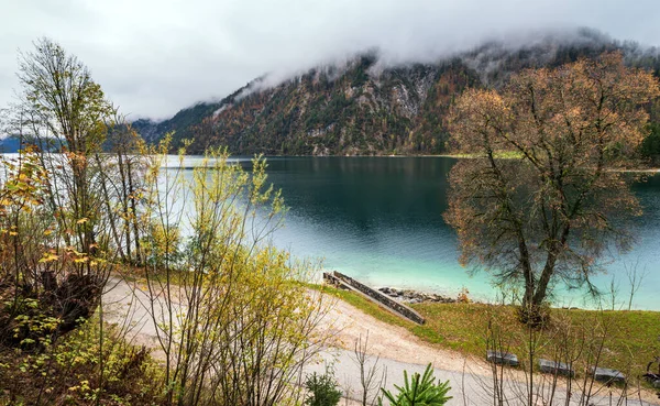 Berg Alpin Höstsjö Achensee Alperna Tyrolen Österrike Pittoreska Resor Säsong — Stockfoto